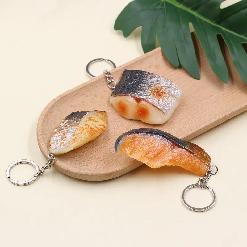 Rakuten - 送料無料 焼き魚 食品サンプル キーホルダー キーリング グッズ 雑貨 食べ物 おしるこ 海外 土産 プレゼント アクセサリー 誕生日 記念日 select ギフト などに