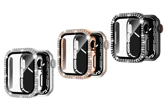 送料無料 Apple Watch カバー キラキラ ラインストーン 38 40 41 42 44 45 mm 保護 ケース アップルウォッチカバー アップルウオッチカバー ハード 耐衝撃 可愛い 誕生日 記念日 select ギフト…