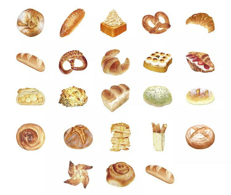 送料無料 パン ブレッド 46枚セット ステッカー ヴィンテージシール スーツケース トランク キャリーケース バイク 自転車 車 猫 パソコン スマホ ヘルメ...