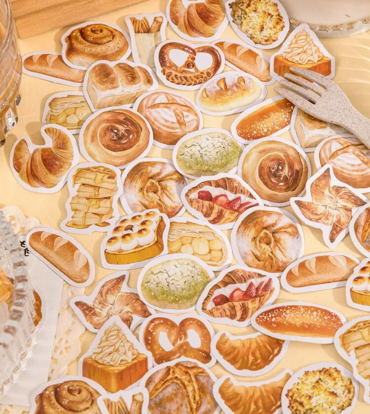送料無料 パン ブレッド 46枚セット ステッカー ヴィンテージシール スーツケース トランク キャリーケース バイク 自転車 車 猫 パソコン スマホ ヘルメット 旅行用品 目印 トラベル デコレーション おしゃれ ビンテージ風 ヴィンテージ風 レトロ感 かっこいい 3
