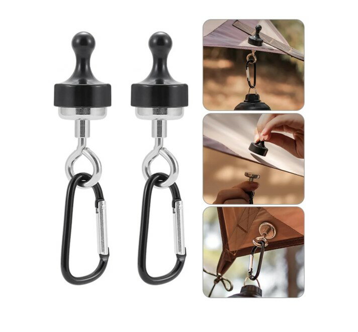 送料無料　 アウトドア キャンプ マグネット フック 屋外 磁気フック 磁気カラビナ ランタンフック ラ..