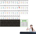 ドレミ シール 音符 ステッカー 音階 ピアノ キーボード はがせる 鍵盤ハーモニカ ピアニカ ドレミファソラシド 初心者 鍵盤シール 88鍵盤 鉄琴 木琴 電...