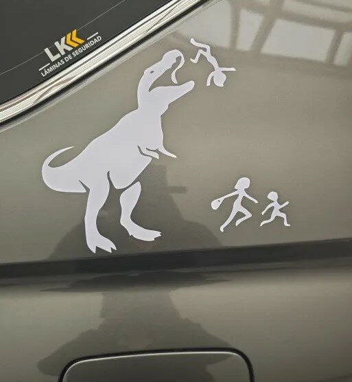 送料無料 ドッキリ おもしろ 車 ステッカー ティラノサウルス T-rex ジュラシック パーク シール かっこいい おしゃれ 車 バイク エンブレム かわいい 誕生日 記念日 select ギフト プレゼント 2
