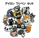 送料無料 ネコ ドクロ スカル 猫 キャット 骸骨 ガイコツ アップリケ アイロンワッペン ワッペン アイロン キッズ 子供 向け ロゴ かわいい おしゃれ ズボン 膝 男の子 女の子 キャラクター アイロン接着 刺繍 補修 DIY 幼稚園 保育園 ギフト 刺繍パッチ