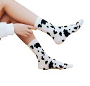 【7月限定!抽選で2人に1人最大100%ポイントバック!※要エントリー】 送料無料 牛柄 COW うし柄 牛さん柄 イラスト風 スニーカーソックス パンプスソッ...