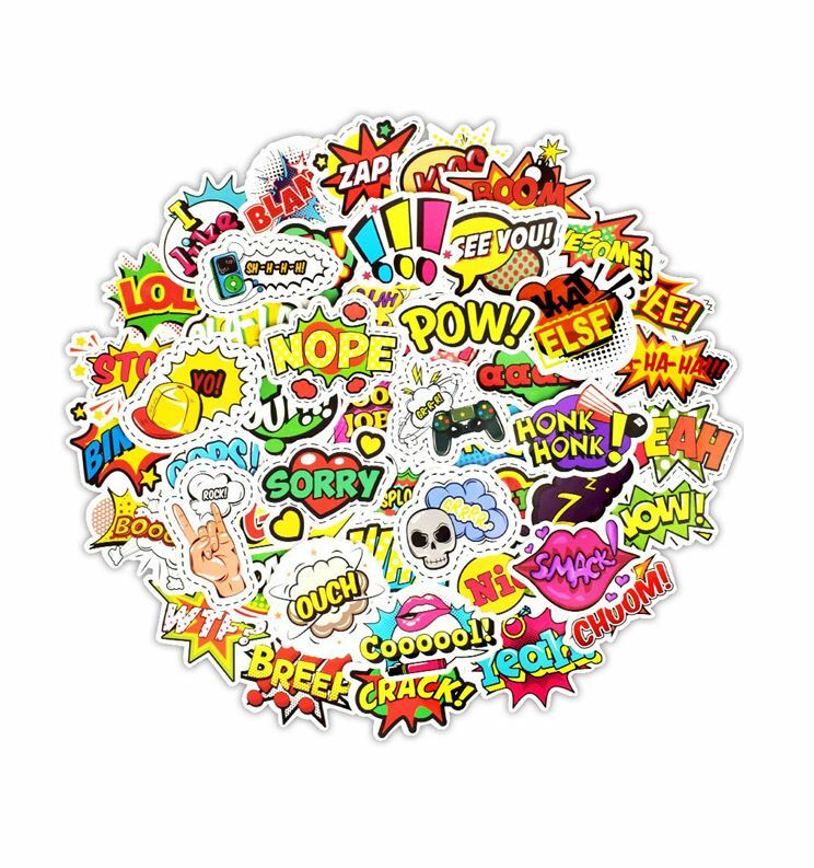 送料無料 ポップ ステッカー ヴィンテージシール 50枚セット スーツケース トランク キャリーケース バイク 自転車 車 猫 パソコン スマホ ヘルメット 旅...