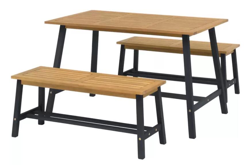 【訳あり品】 タカショー マリーウッド ダイニングテーブル&ベンチ 3点セット ノワール テーブル ベン..