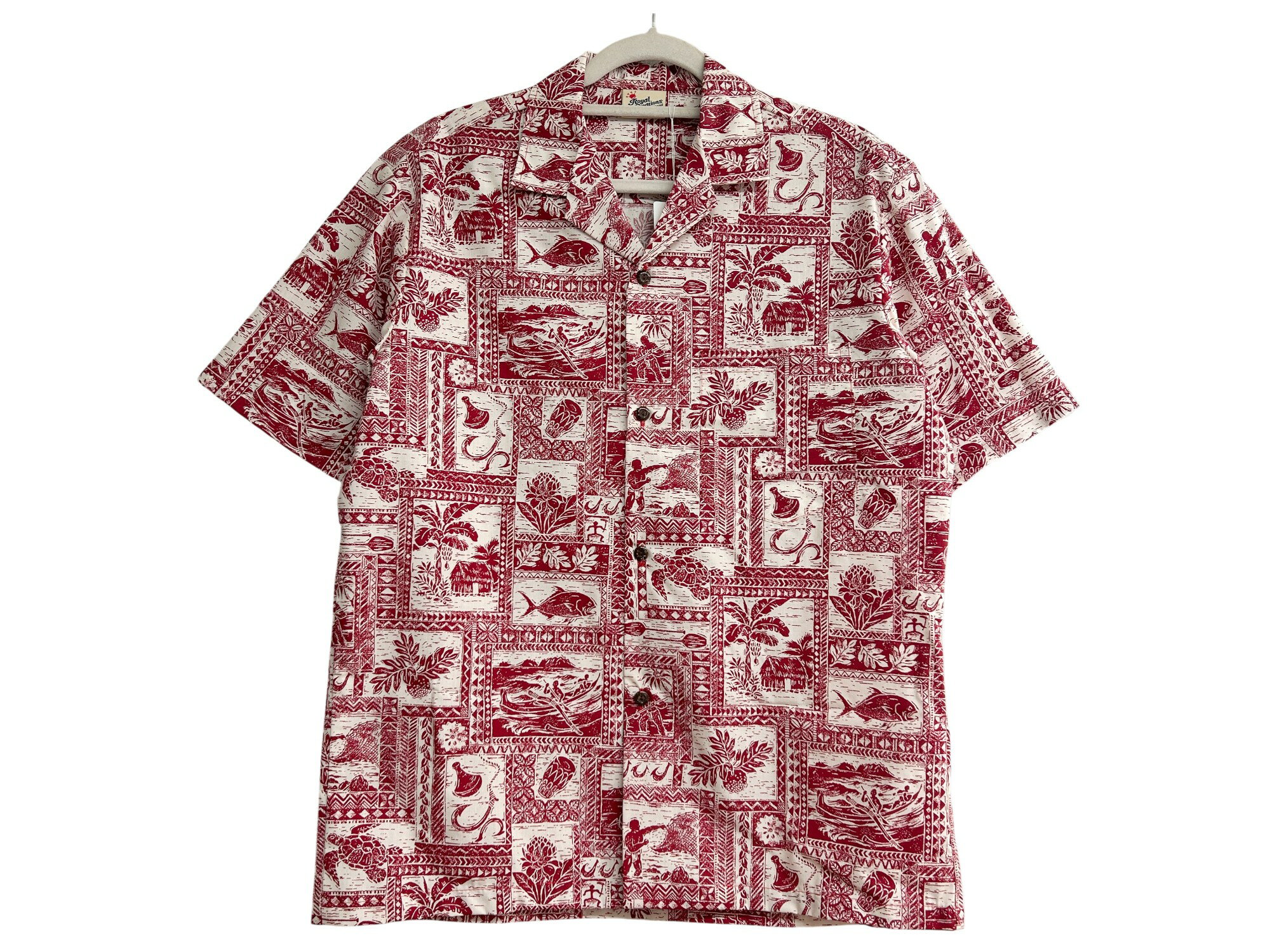 【新品・訳あり・正規品】 Royal Creations ロイヤルクリエーションズ メンズ アロハシャツ コットン100% ハワイ製 メンズ ユニセックス アロ...