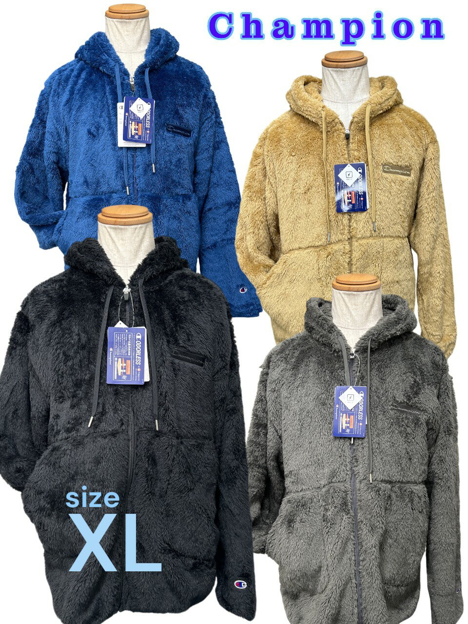 【年末大感謝祭！コストコ・新古品】チャンピオン Champion ジップフーデッドジャケット ボアパーカー ベーシック チャンピオン C3-Y61..