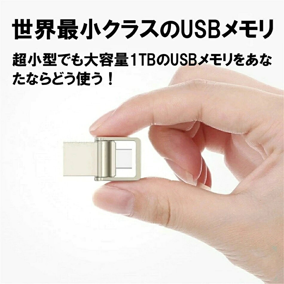 プラスケットの超大容量 USBメモリ 大容量 1テラバイト 2テラバイト 2-IN-1 USB Type-C ドライブ メモリ 高速 超小型 Mac Windows PC iPad iPhone スマホ タブレット android ios iPhone15 メモリー｜アングル2