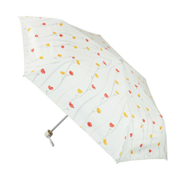 Rakuten - ニフティーフラワー 晴雨兼用 折りたたみ傘 JK-144-01 ひなげし アイボリー 日傘 雨傘 折り畳み傘 折畳傘 カサ 軽量 遮光 遮熱 サントス プレゼント ギフト