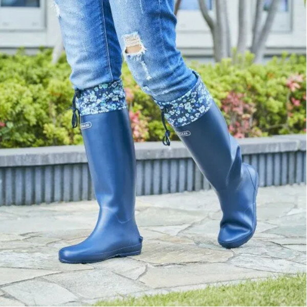 樂天商城 - たためるレインブーツ POLKAS S ブルー×フラワー EF-PO01SBL アンファンス 長靴 長ぐつ レインブーツ 雨の日 お出かけ おしゃれ かわいい プレゼント ギフト
