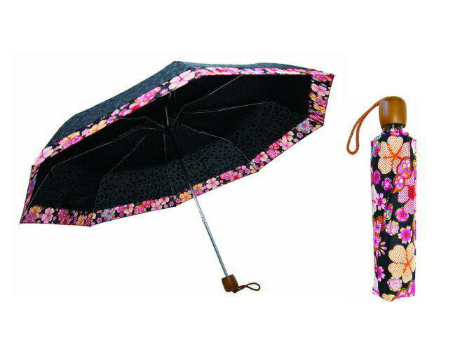 【ポイント最大30倍 ※要エントリー】【送料無料】晴雨兼用折りたたみ傘 華まどか 花柄 赤 54cm UVカット JK-27 かさ 日傘 遮熱 遮光 熱中症対策 プレゼント ギフト