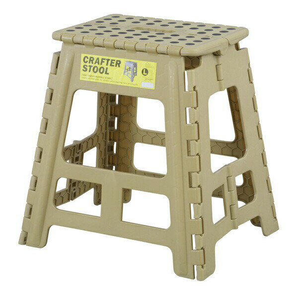 Stools - 【ポイント最大30倍 ※要エントリー】クラフタースツールL ベージュ LFS-412SBE 東谷 メーカー直送 同梱不可 代引不可 配送地域限定 折りたたみ 踏み台 ステップ台 スツール 椅子 イス キャンプ　アウトドア 作業台 キッチン