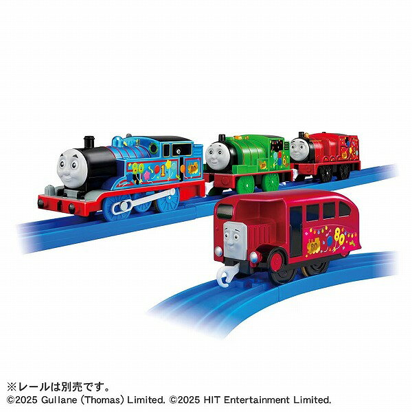 プラスマート 楽天市場店のプラレール きかんしゃトーマス原作出版80周年 キラキラのソドー島のにんきものセット タカラトミー おもちゃ ギフト プレゼント のりもの 電車 列車｜アングル2