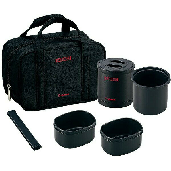 象印 保温弁当箱 SZ-MB04 BA ごはん0.36L(茶碗1.8杯分)/おかず0.3L(2個) お弁当 ランチボックス お・べ・ん・と ブラック クリスマス...