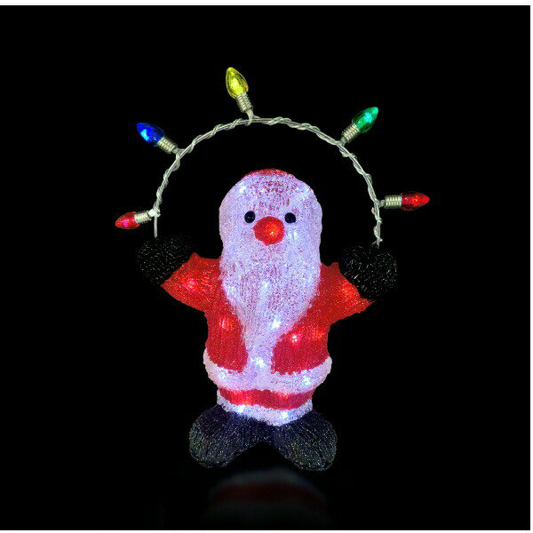 【ポイント最大29倍 ※要エントリー】LEDクリスタルモチーフなわとびサンタ WG-2444SA 友愛玩具 クリスマス イルミネーション 飾り