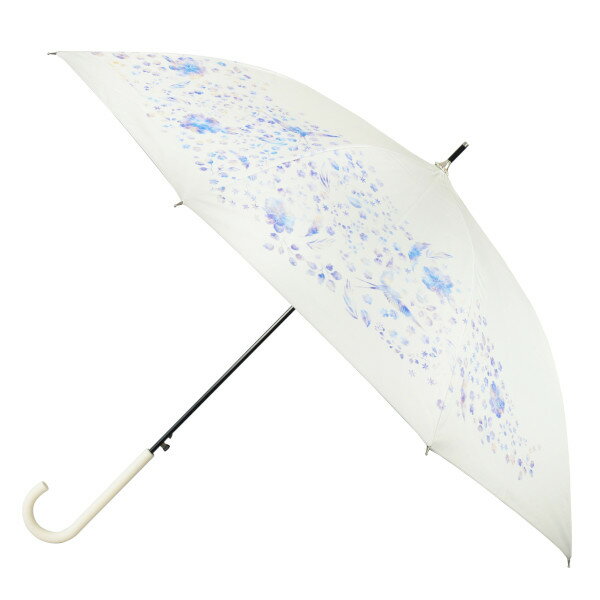 ニフティーフラワー 晴雨兼用傘 55cm 花と鳥 アイボリー JK-142-09 ジャンプ式 遮光 UVカット 雨傘 長傘 日傘 レディース サントス プレゼント ギフト 母の日