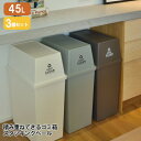 ダストボックス フタ付き 45L 3個セット LFS-760 ブラウン + グリーン + ホワイト 東谷 日本製 スタッキングペール ゴミ箱 ごみ箱 屋外 屋内...