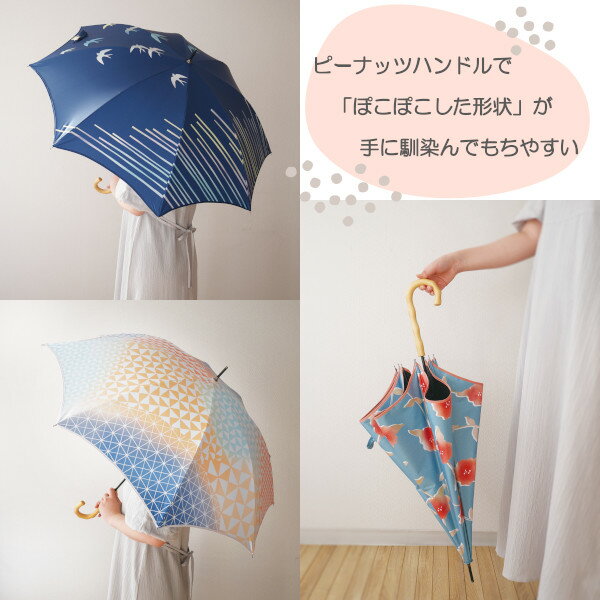 晴雨兼用 長傘 55cm wacco JK-153 手開き式 遮光 軽量 雨傘 日傘 女性用 レディース サントス おしゃれ かわいい プレゼント ギフト