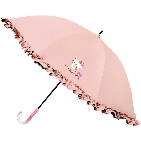 晴雨兼用 長傘 50cm フリルタイプ ハローキティドリーム 98099 サンリオ 折りたたみ カサ ...