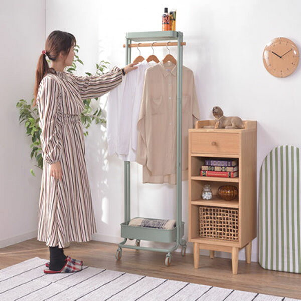 ハンガーラック ハンガーワゴン おしゃれ スリム 安い コートハンガー 北欧 洋服掛け 洋服ラック 収納 キャスター付き 一人暮らし PW-55 [2]