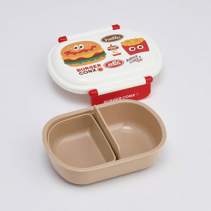 【ポイント最大30倍 ※要エントリー】スケーター お弁当箱 バーガーコンクス ドーム型ふた 1段 360ml 日本製 QAF2BA Skater 食洗機対応 おかずがつぶれにくい ランチボックス 丸型 BURGER CONX かわいい プレゼント ギフト