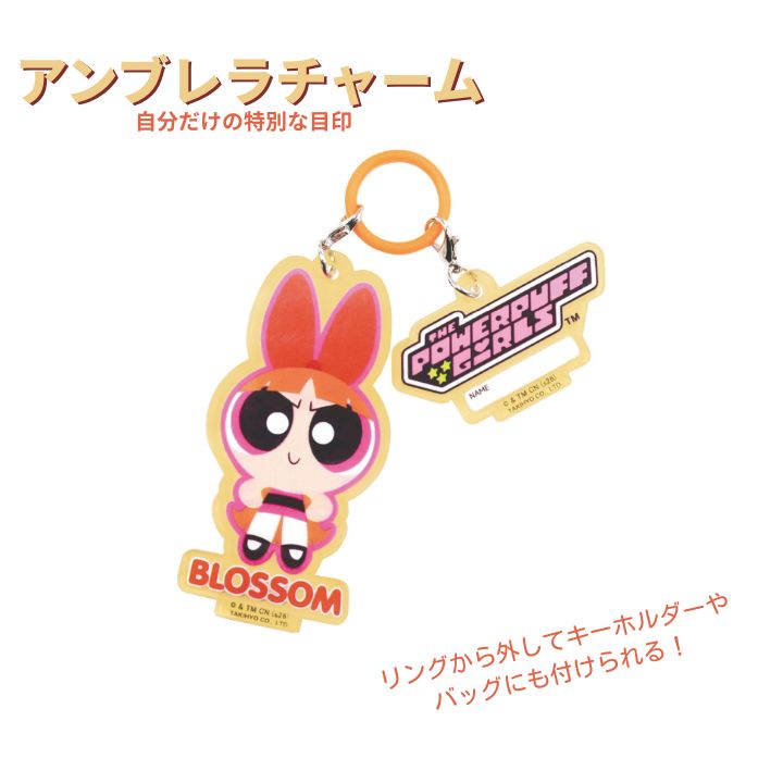 Rakuten - 【ポイント最大30倍 ※要エントリー】メール便発送 アンブレラチャーム パワーパフガールズ ブロッサム AKR054 ネームタグ マーカー キーホルダー 傘用 プレゼント ギフト 子ども傘 かわいい めじるしアクセサリー