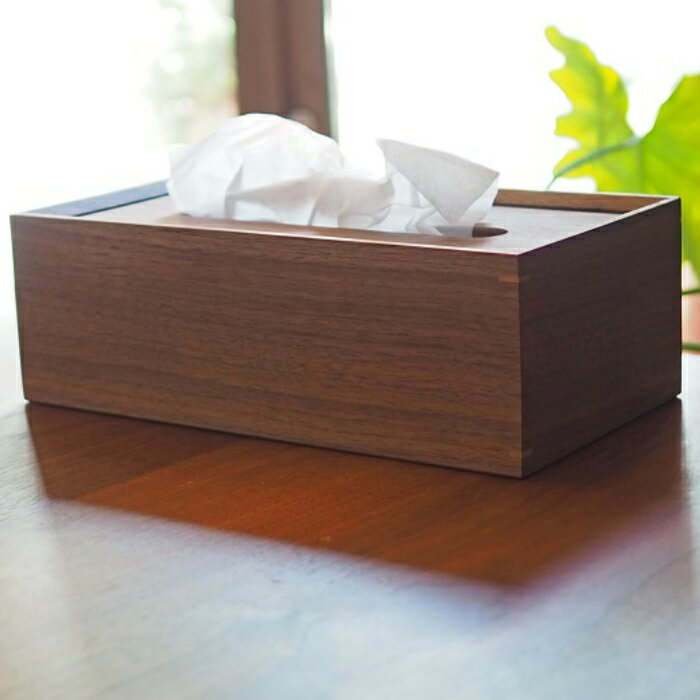 《送料無料/日本製》木製ティッシュケース（ウォールナット）