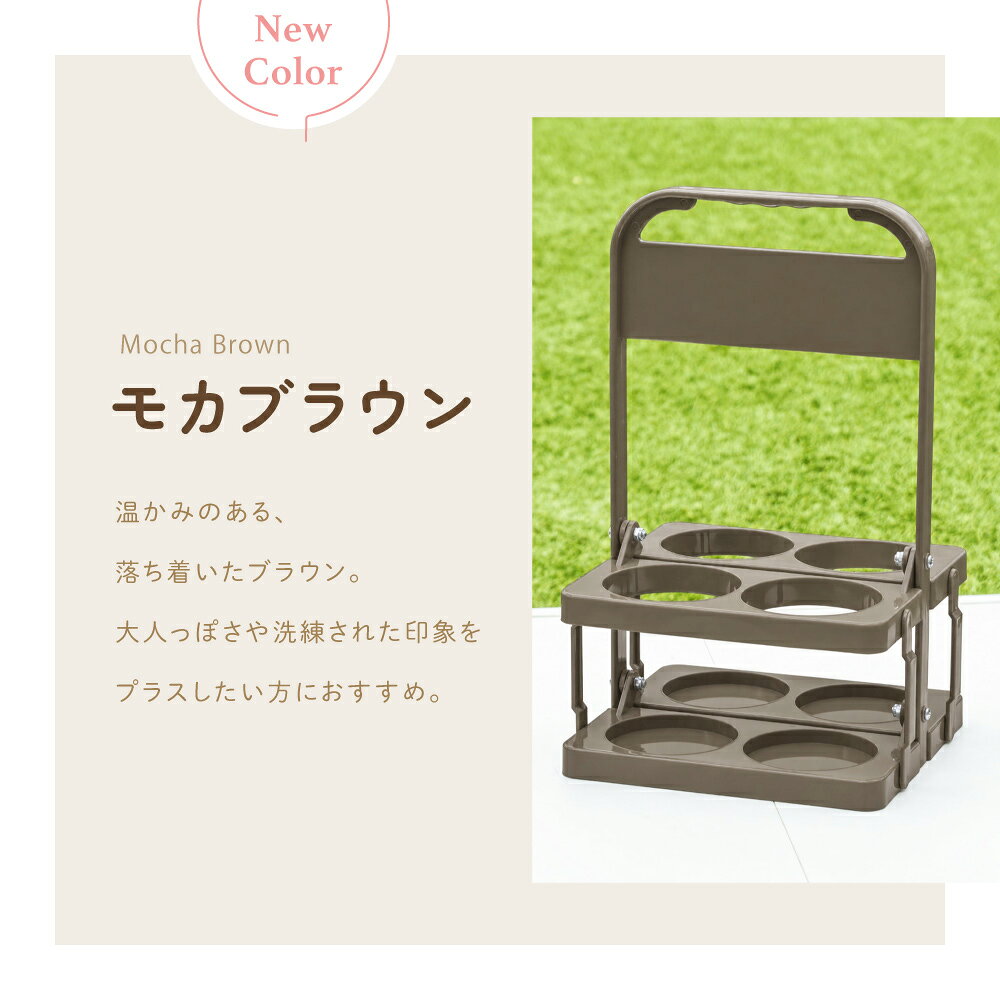 【楽天1位60回達成！】 ドリンクホルダー 4本用 折りたたみ ボトルキャリアー ドリンクキャリア 軽量 持ち手付き 収納時厚さ約6cm ボトルホルダー ペットボトルホルダー 缶 水筒 ドリンクバスケット 飲み物 持ち運び スポーツ観戦 アウトドア ピクニック キャンプ plusnao-10373332 Plus Nao サンプル画像2