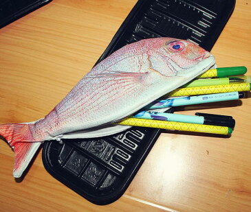 送料無料ペンケース 魚デザイン 個性的 小物入れ フィッシュ オモシロ小物 ジッパー 通学 筆箱 リアル 可愛い