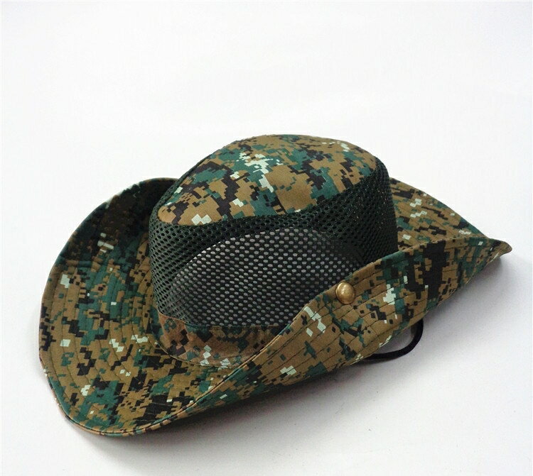 送料無料テンガロンハット カウボーイハット ツバ広帽 ツバ広ハット メッシュ切り替え 迷彩柄 レディース メンズ 男女兼用 ユニセックス 帽子 ぼうし 紫外線対策