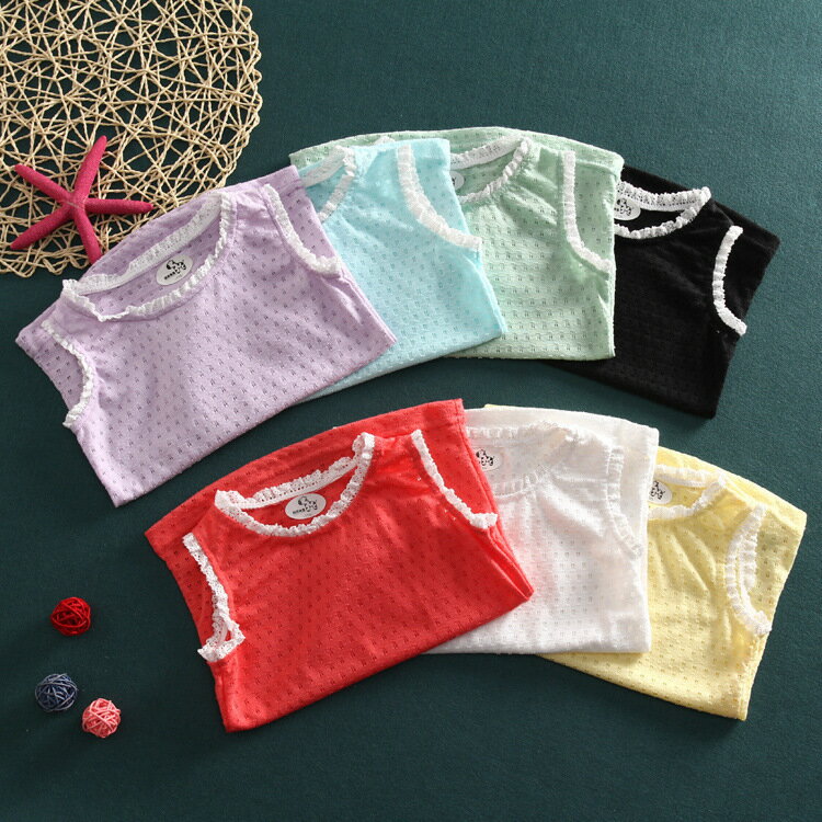 送料無料タンクトップ ノースリーブ トップス 子供服 レース メッシュ 女の子 キッズ カジュアル 100 110 120 130 140