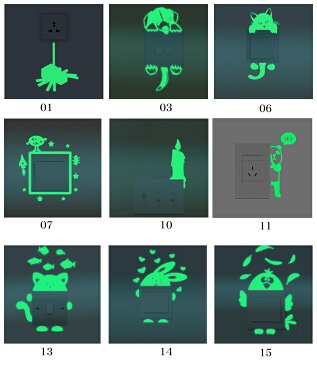 送料無料スイッチステッカー 壁スイッチ 光るウォールステッカー 壁紙シール 夜光 蓄光 ウォールシール 夜光シール 夜光ステッカー アニマル かわいい インテリア 子供部屋 寝室 玄関 おしゃれ トイレ キッチン