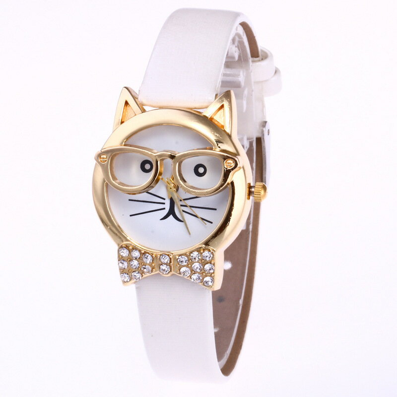 送料無料 腕時計 うで時計 時計 猫 ネコ ねこ キャット レトロ デザイン 可愛い かわいい おしゃれ オ..