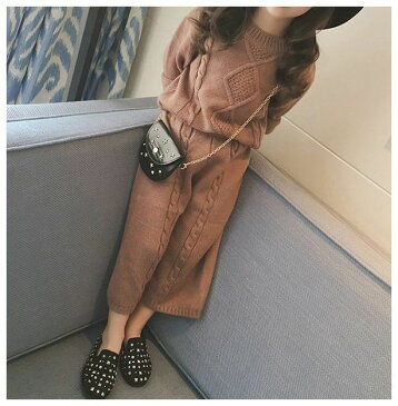 セーター 2点セット ワイドパンツ ケーブル編み クルーネック キッズ キッズ用 子供 子ども用 こども 子供服 可愛い 女の子 かわいい おしゃれ オシャレ お出かけ 外出 90 100 110 120 130 大人っぽい カジュアル カジュアルコーデ