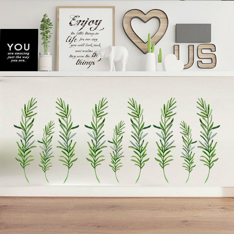 送料無料 ウォールステッカー ウォールシール 壁紙ステッカー 壁紙シール 絵画風 手書き風 PVC 葉 葉っぱ リーフ 草 緑地 シンプル おしゃれ インテリア 模様替え 雰囲気替え 簡単 手軽 貼るだけ 子供部屋 リビング ダイニング 寝室 雑貨 小物