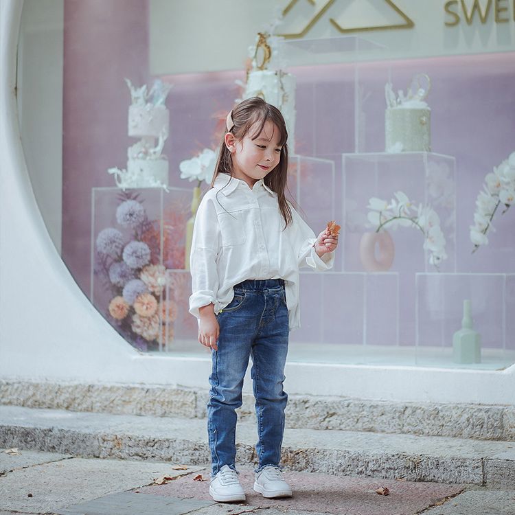 送料無料シャツ Yシャツ キッズ ジュニア 親子ペア トップス 白シャツ シンプル 無地 おしゃれ 女の子 男の子 子供服 きれいめ 上品 お呼ばれ カジュアル アシンメトリー フォーマル 発表会 結婚式