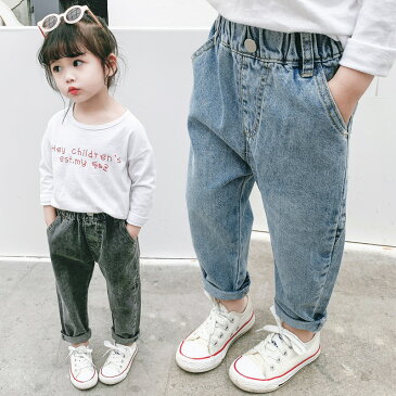 送料無料デニムパンツ キッズ ベビー ジーパン ジーンズ ロングパンツ 長ズボン 子ども服 ボトムス ウエストゴム 着回し カジュアル シンプル ヘビロテ 男の子 女の子 子ども用 80cm 90cm 100cm 110cm 120cm 130cm