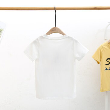 送料無料 半袖Tシャツ カットソー キッズ ジュニア 子供 男の子 女の子 イラスト プリント 英字 ロゴ おしゃれ かっこいい ホワイト イエロー ブルー