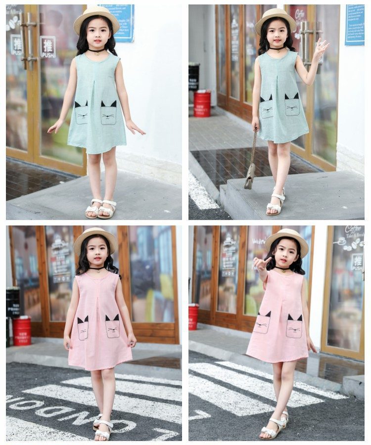 送料無料 ワンピース ノースリーブ キッズ ジュニア 子供服 女児 女の子 ラウンド...