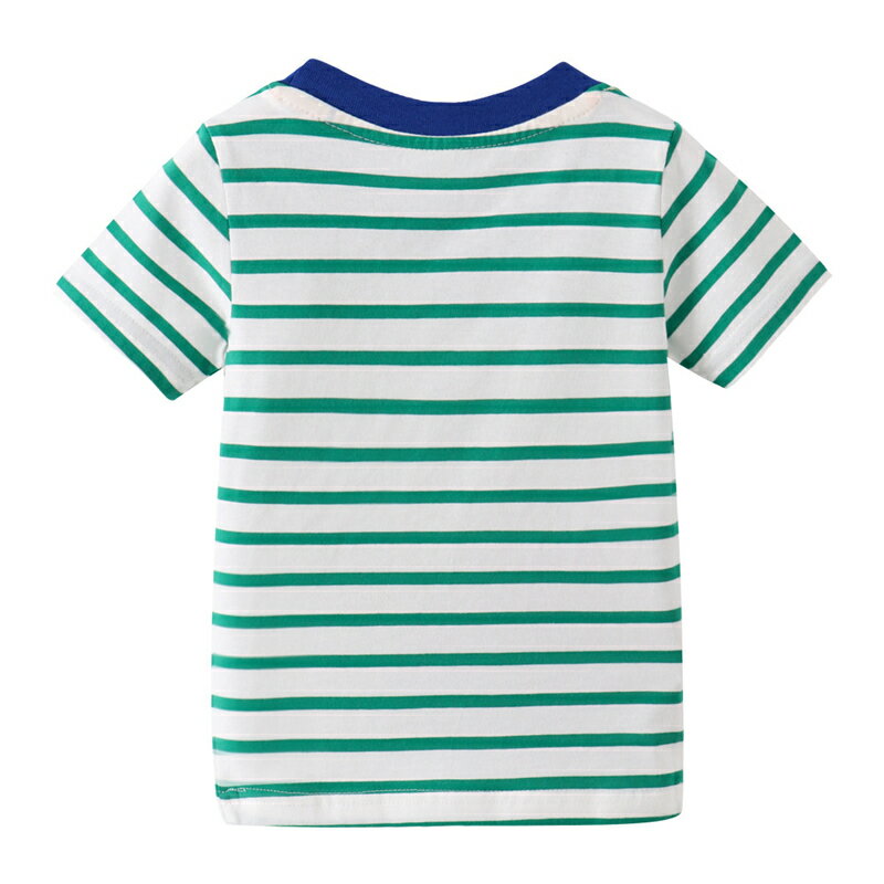 送料無料 Tシャツ カットソー 半袖 キッズ ベビー 男の子 女の子 丸襟 アップリケ 犬 ドッグ ボーダー柄 シンプル カジュアル おしゃれ かわいい お出かけ 子供用 子供服 80-130cm