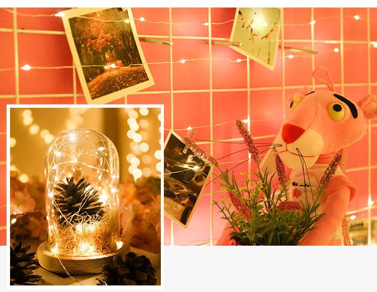 送料無料 イルミネーションライト ガーランドライト インテリア装飾 電飾 LEDライト 室内照明 1m 2m 3m 4m ボタン電池タイプ 可愛い おしゃれ 飾り付け インスタ映え 雰囲気作り パーティー ハロウィン クリスマス