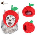 送料無料 ペット用帽子 猫 小型犬 かぶり物 リンゴ コスプレ 仮装 ハロウィン イベント パーティ 撮影会 頭巾 キャップ 赤 果物 ペットグッズ 猫用品 犬...