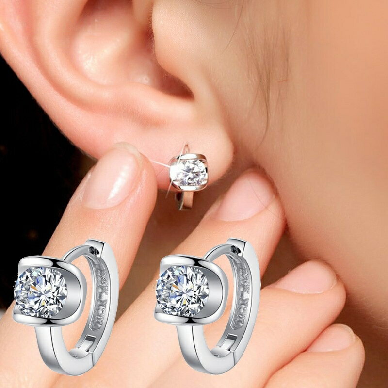 送料無料 ピアス 両耳用 フープピアス アクセサリー レディース 女性 婦人 ラインストーン シンプル かわいい おしゃれ 上品 オフィス ギフト プレゼント 贈り物 ファッション雑貨のサムネイル