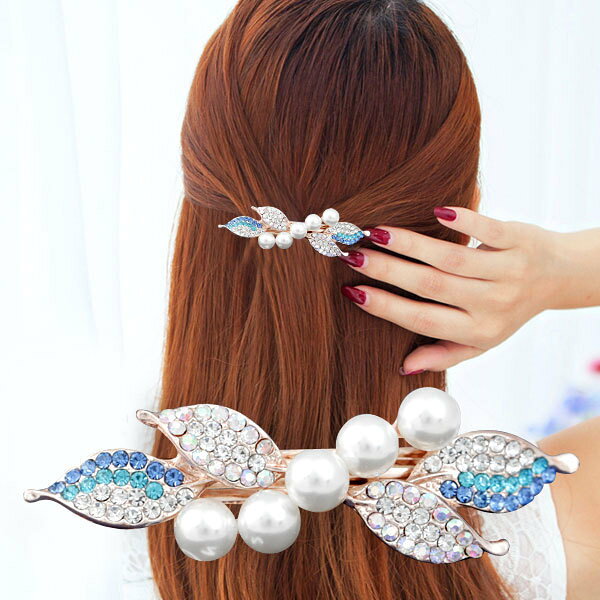 送料無料 バレッタ ヘアクリップ ヘアアクセサリー レディース ラインストーン フ...