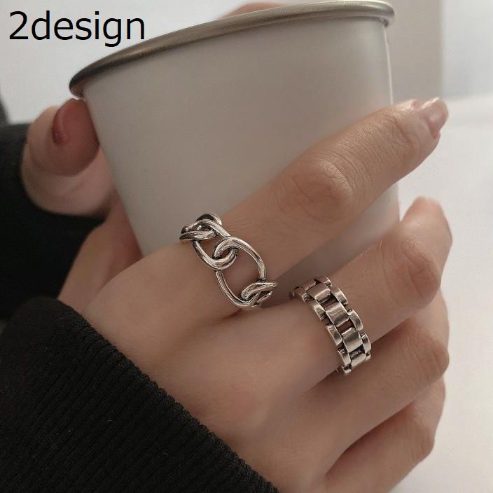 送料無料 オープンリング 指輪 フリーサイズ レディース 女性 アクセサリー ファッションリング シンプル 重ね付け 手作り感 レトロ感 シルバーカラー Cリン...