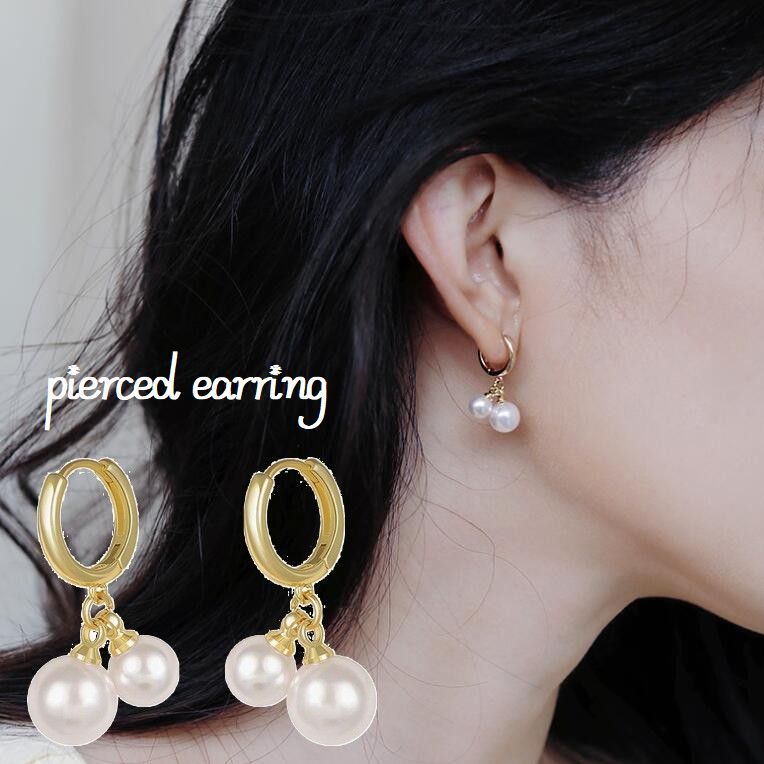 送料無料 フープピアス レディース 女性用 アクセサリー 耳飾り フェイクパール リング 可愛い おしゃれ エレガント 上品 おでかけ デート ギフト プレゼント 贈り物 ゴールドカラー