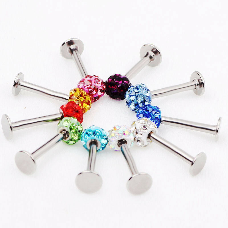 送料無料 ボディピアス ストレートバーベル 同色2個セット 両耳用 レディース アクセサリー 16G 1.2mm 軟骨 耳たぶ イヤーロブ ヘリックス トラガス 舌 セカンドピアス つけっぱなし ラインストーン キラキラ 華やか へそ インナーコンク アウターコンク リップ 口 眉 片耳