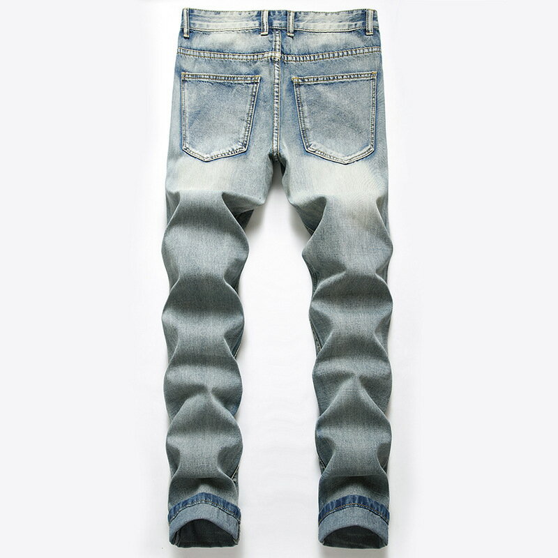送料無料 ジーンズ デニムパンツ メンズ ボトムス ダメージ加工 ジーパン Gパン ロングパンツ 長ズボン 紳士服 ヴィンテージ風 大きいサイズ カジュアル 定番 着回し 男性 外出 お出掛け